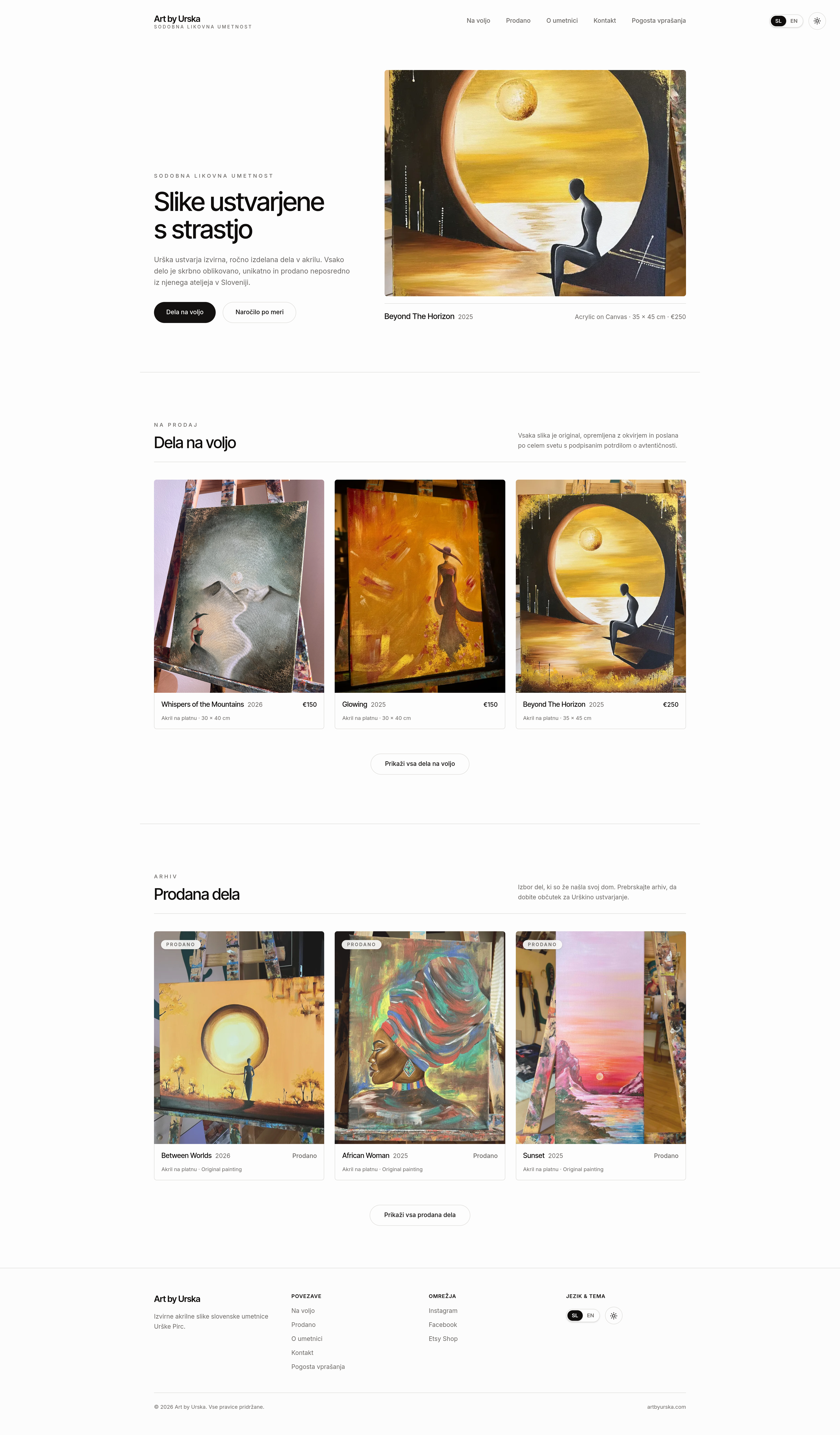 Art by Urška Portfolio Redesign